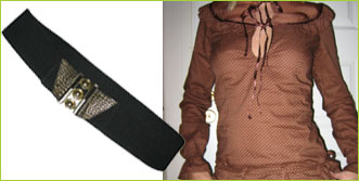 Skärp från secondhandavdelningen på Weekday och blus från Dahrling