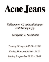 Acne Jeans utförsäljning