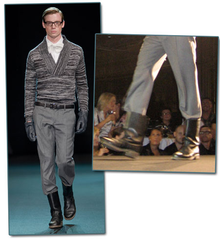 Boots och kostymbyxor