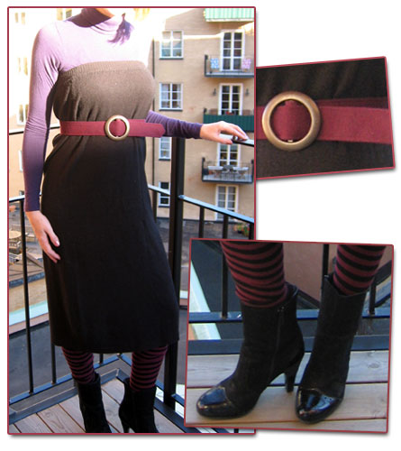 Stickad kjol som klänning