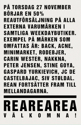 Weekday rear ut externa märken